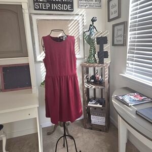 J. Crew Factory Sleeveless Burgundy A-Line Mini Dress